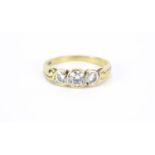 18ct gold clear stone ring, size P, 3.9g :For Further Condition Reports Please Visit Our Website.