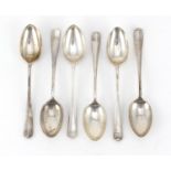 Set of six silver teaspoons by Roberts & Belk, Sheffield 1942, 11cm in length, 80.8g :For Further