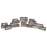 Eighteen Matchbox die cast convoys with boxes including Pepsi, 7-UP, Michelin, Air Trainer and Air