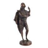 Bronzed Spelter figure of Shakespeare, 32cm high : For Further Condition Reports Please visit our