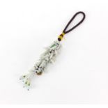 Chinese jade tassel, 23cm in length : For Further Condition Reports Please visit our website - We