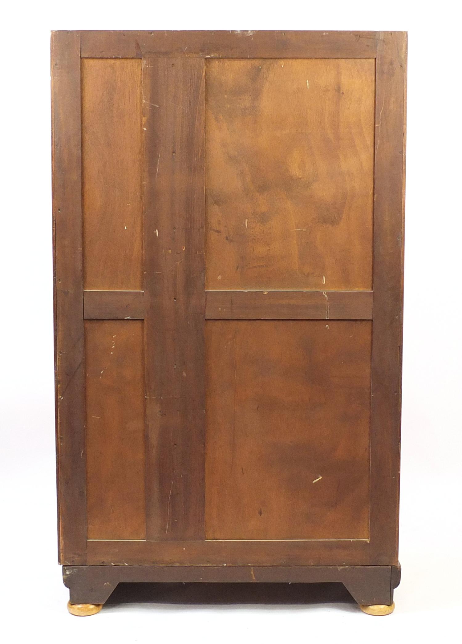 Art Deco satin wood two door compactum wardrobe, 185cm H x 107cm W x 58cm D : For Further - Image 3 of 3