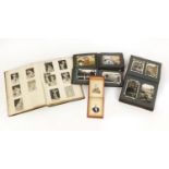 Edwardian and later postcards and photographs, arranged in four leather albums : For Further