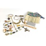 Costume jewellery including wristwatches, brooches, necklaces and earrings : For Further Condition