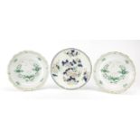 Two Meissen porcelain plates and a soup bowl, the largest 25cm in diameter : For Further Condition