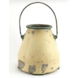 Vintage painted aluminium milk churn with swing handle, 35cm high excluding the handle : For Further