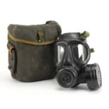 Military interest leather gas mask, with case : For Further Condition Reports Please visit our