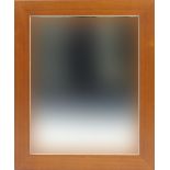 Square wooden framed wall hanging mirror, 110cm x 90cm : For Further Condition Reports Please