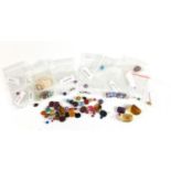 Loose semi precious stones and gems including quartz, citrine, amethyst and tiger's eye : For