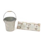 Vintage style tin bucket and a wall mounted plant holder with glass jars : For Further Condition