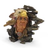 Decorative Indian bust with eagle head dress, 30cm high : For Further Condition Reports Please visit