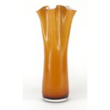Polish glass handkerchief vase, 40cm high : For Further Condition Reports Please visit our website -