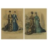 Le Journal Des Mones, two French fashion engravings, mounted and framed, 30cm x 22cm : For Further
