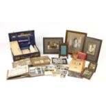 19th century and later ephemera including black and white photograph albums and framed photographs :