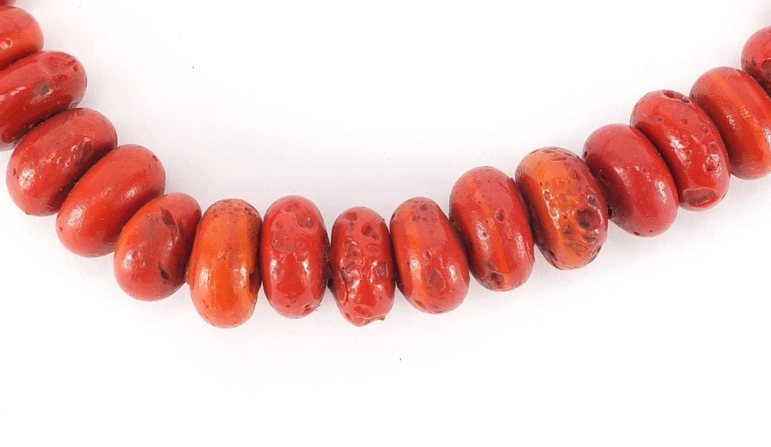 Islamic coral bead necklace, 55cm in length : For Further Condition Reports Please visit our website - Image 4 of 4