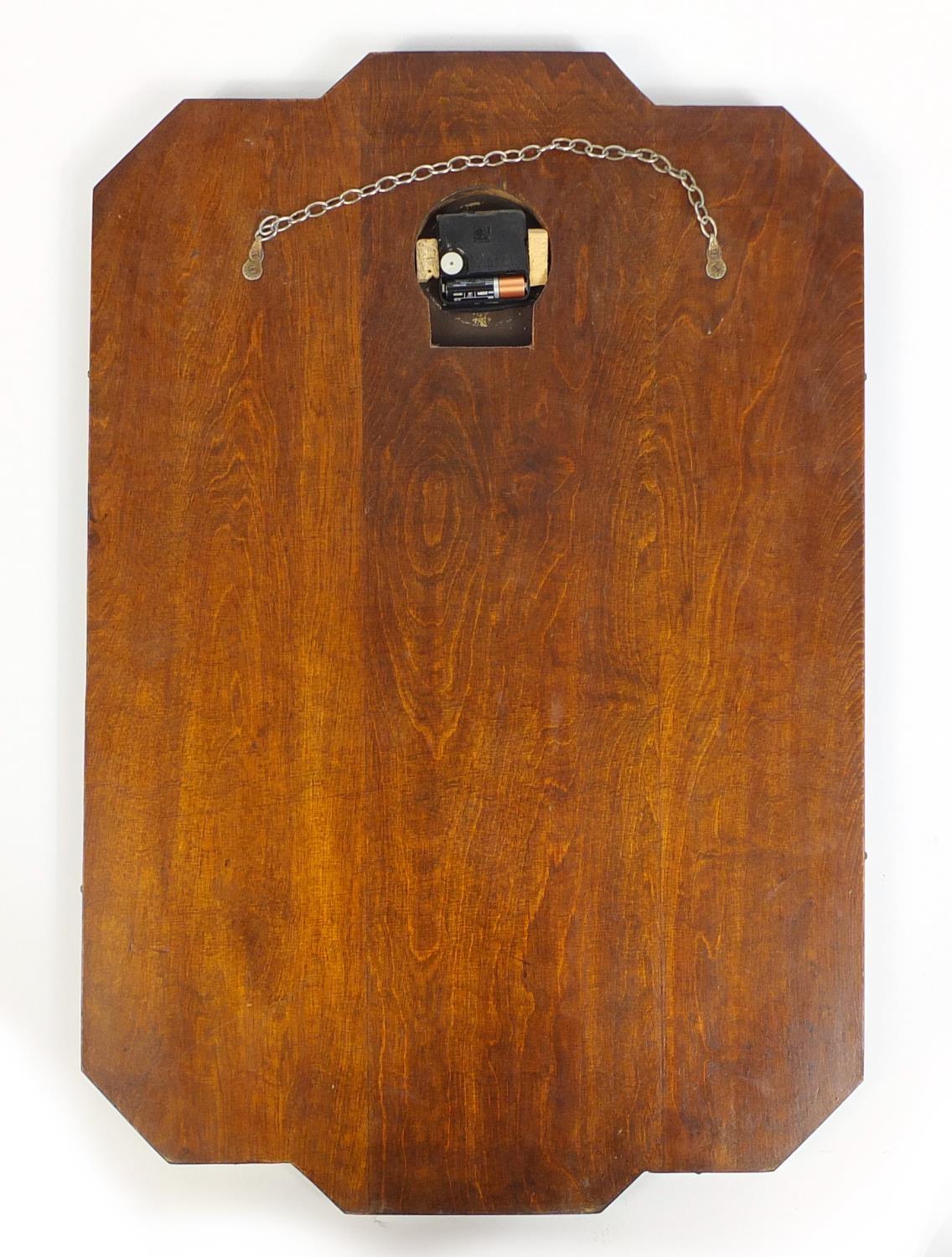 Art Deco mirrored wall clock with bevelled edge, 73cm x 48cm : For Further Condition Reports - Image 2 of 2