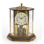 Kundo brass Anniversary clock with glass case, 25cm high : For Further Condition Reports Please