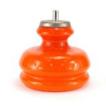 1960's orange glass lamp shade, 21cm high x 25cm in diameter : For Further Condition Reports
