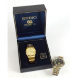 Two gentleman's wristwatches comprising Seiko and Citizen, both with day date dial's : For Further