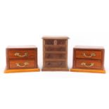 Three wooden chests of small proportions, one with inlay, the largest 26cm high : For Further