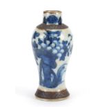 Chinese stoneware crackle glazed vase, 18cm high : For Further Condition Reports Please visit our