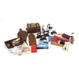 Miscellaneous items including silver plated cutlery, costume jewellery, vintage bowls, fire bellows,