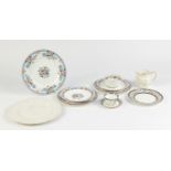 Early 20th century Wedgwood teawares including milk jug, sugar bowl and sandwich plates : For