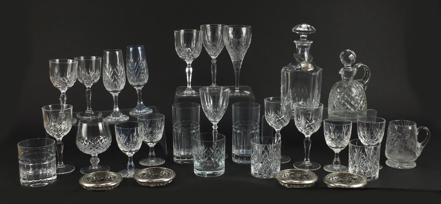 Cut crystal and glassware including a set of four Edinburgh glasses : For Further Condition