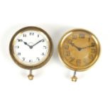 Two vintage eight day clocks, 6.5cm in diameter : For Further Condition Reports Please visit our