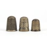Three silver thimbles : For Further Condition Reports Please visit our website - We update daily