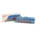 Vintage tin plate International Express friction locomotive, with box, 39cm in length : For