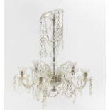Victorian cut glass five branch chandelier, 60cm high : For Further Condition Reports Please visit