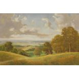 David Mead - Landscape, oil on canvas, inscribed verso, mounted and framed, 75cm x 50cm : For