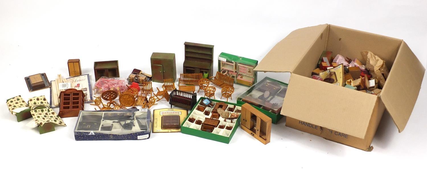 Large collection of vintage and later dolls house furniture and accessories : For Further