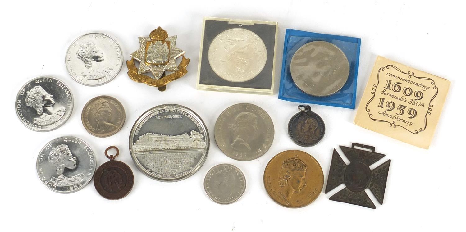 Coins and medallions including a 1911 Sandgate Coronation Celebration silver medallion : For Further