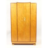 Art Decosatin wood two door wardrobe, 184cm H x 107cm W x 58cm D : For Further Condition Reports