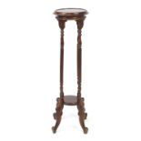 Mahogany torchere with under tier, 100cm high : For Further Condition Reports Please visit our