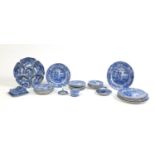 Spode Italian pattern dinnerware including plates and a cheese dish : For Further Condition