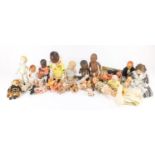 Collection of antique and later miniature dolls some bisque, the largest 30cm high : For Further