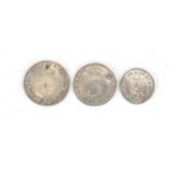 Three antique silver Maundy coins : For Further Condition Reports Please visit our website - We