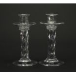 Pair of crystal candlesticks, 22cm high : For Further Condition Reports Please visit our website -