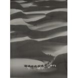 Yann Arthus Bertrand - The Amber Dunes, black and white photograph, mounted and framed, 62.5cm x