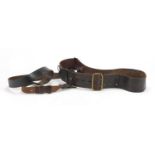 Military interest brown leather Sam Brown belt : For Further Condition Reports Please visit our