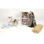 Five porcelain dolls with boxes including Ashton Drake, the largest 60cm high : For Further