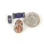 Military badges including a silver and enamel AFS badge : For Further Condition Reports Please visit