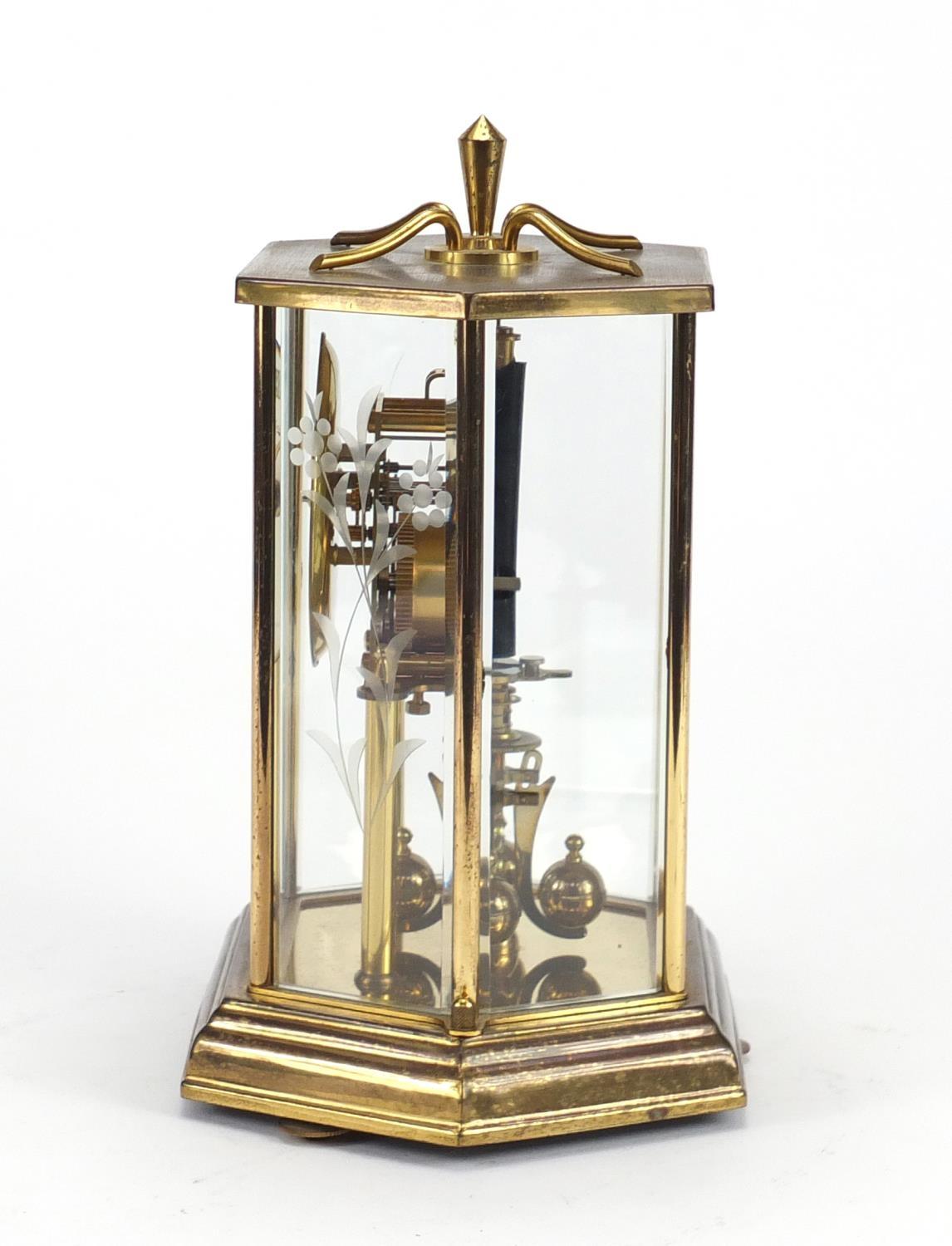 Kundo brass Anniversary clock with glass case, 25cm high : For Further Condition Reports Please - Image 2 of 4