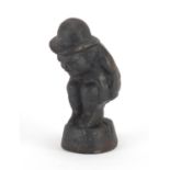 Antique cast iron comical figure, 11.5cm high : For Further Condition Reports Please visit our