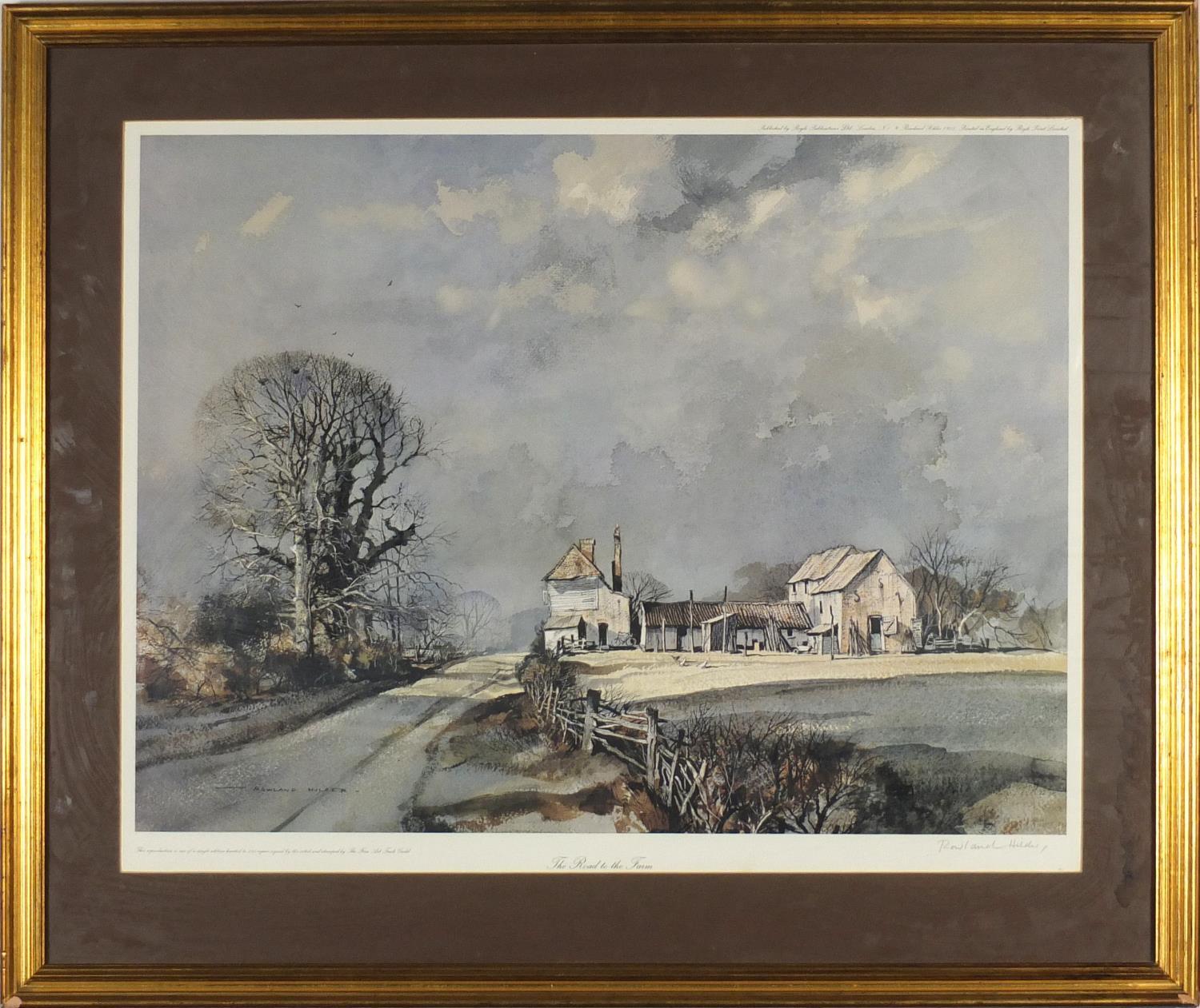 Rowland Hilder - The Road to the Farm, pencil signed print in colour, limited edition of 525, - Image 2 of 3