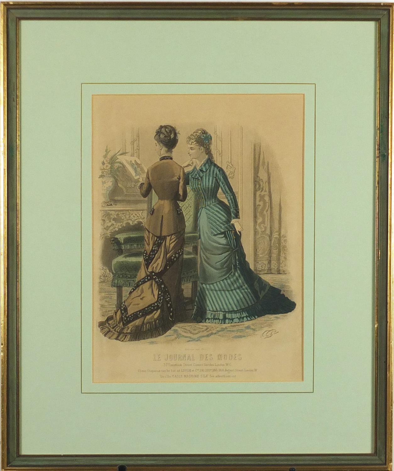 Le Journal Des Mones, two French fashion engravings, mounted and framed, 30cm x 22cm : For Further - Image 8 of 12