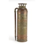Vintage copper and brass Universal fire extinguisher, 50cm high : For Further Condition Reports